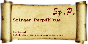 Szinger Perpétua névjegykártya